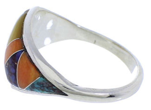 Multicolor Southwestern Sterling Silver Ring Size 8-3/4 EX50448